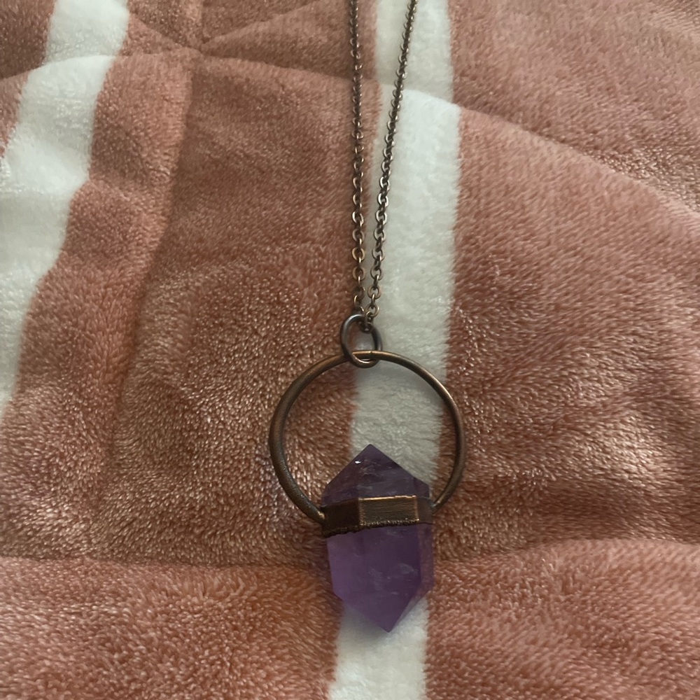 Large Amethyst Crystal Necklace - image 5
